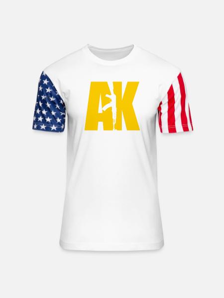 AK47 YELLOW - Unisex Stars & Stripes T-Shirt - white