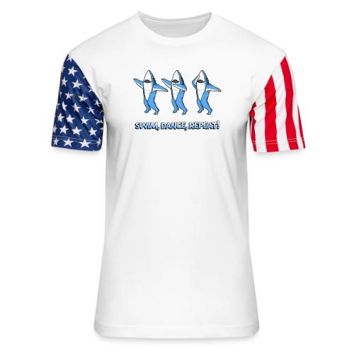 Dancing Sharks - Swim, Dance, Repeat - Unisex Stars & Stripes T-Shirt