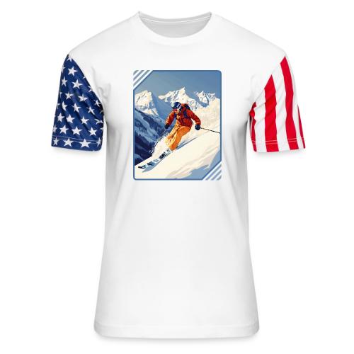 Mountain Skiing Vibes - Unisex Stars & Stripes T-Shirt