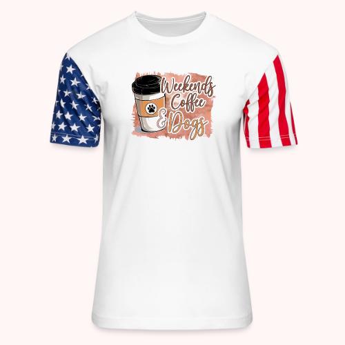 Weekends Coffee And Dogs - Unisex Stars & Stripes T-Shirt