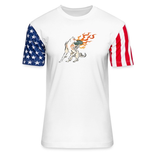 Fire wolf - Unisex Stars & Stripes T-Shirt