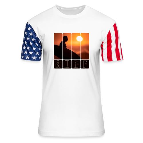 Surfing: Sunset Surf Panels - Unisex Stars & Stripes T-Shirt