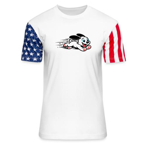 Speedy Pup Sprint on the Run - Unisex Stars & Stripes T-Shirt
