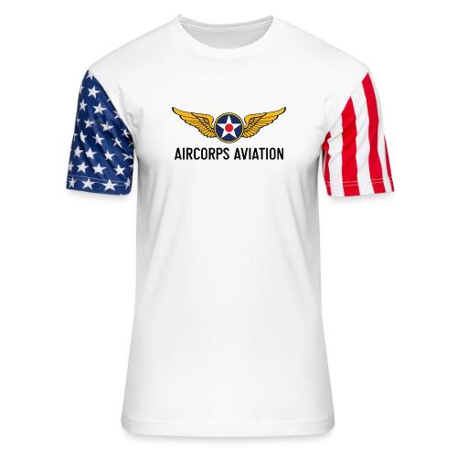 AirCorps Logo Black Letters - Unisex Stars & Stripes T-Shirt