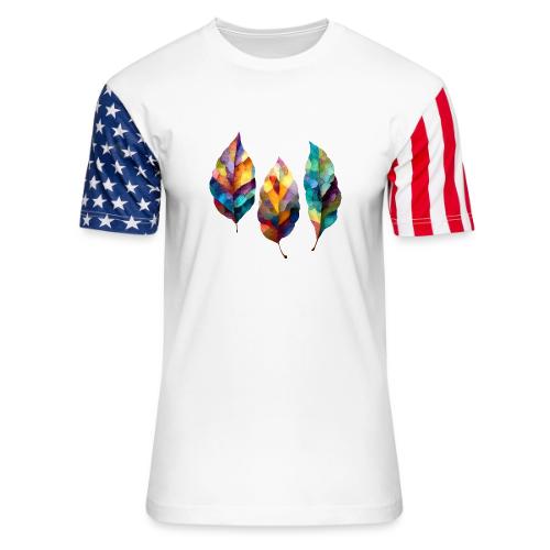 Art: Colorful Leaf Harmony - Unisex Stars & Stripes T-Shirt