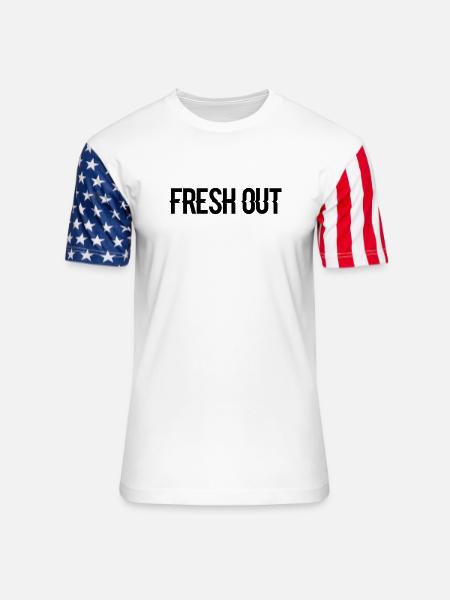 fresh out - Unisex Stars & Stripes T-Shirt - white