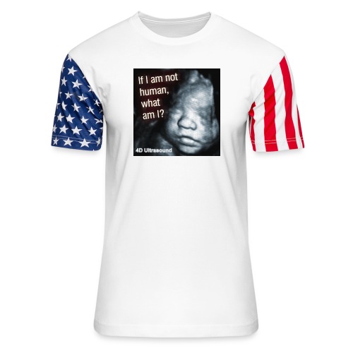 If I am not human... what am I? - Unisex Stars & Stripes T-Shirt