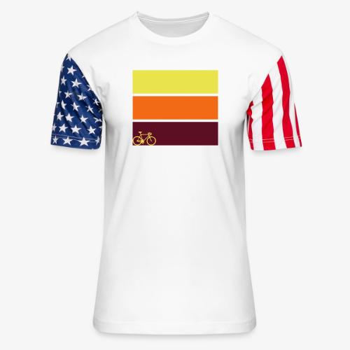 tricolor with bicycle - Unisex Stars & Stripes T-Shirt