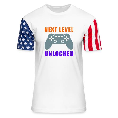 Next Level Unlocked Gamer Design - Unisex Stars & Stripes T-Shirt