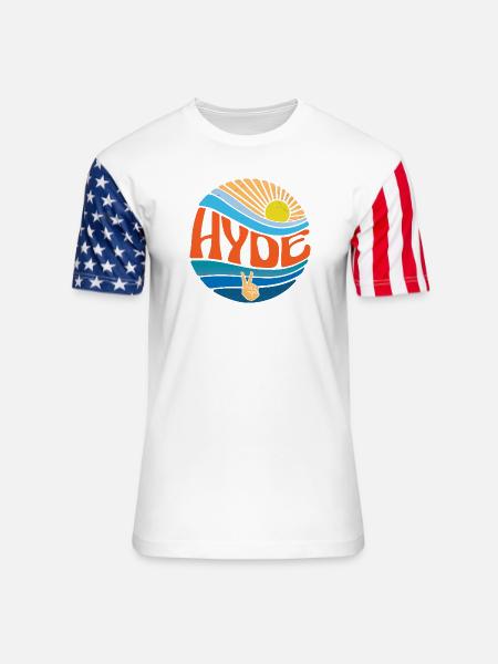 Hyde Shirt Vintage Sunset Hyde Groovy Tie Dye - Unisex Stars & Stripes T-Shirt - white