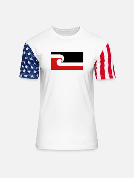 Maori Flag - Unisex Stars & Stripes T-Shirt - white
