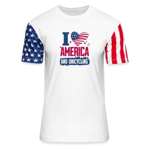 I Love America And Unicycling - Unisex Stars & Stripes T-Shirt