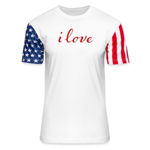 I love Mic T-Shirt - Unisex Stars & Stripes T-Shirt