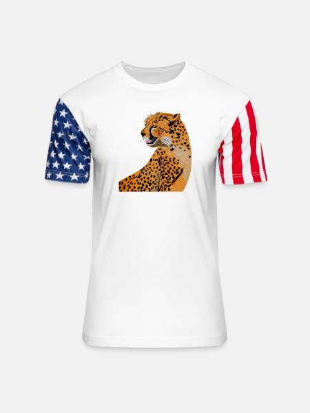 Cheetah - Unisex Stars & Stripes T-Shirt - white