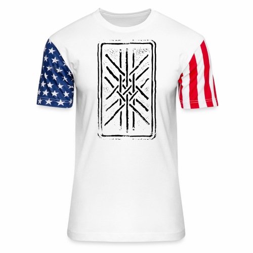 Web of Wyrd grid Skulds Web Net Bindrune symbol - Unisex Stars & Stripes T-Shirt