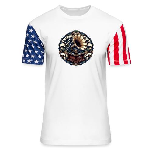 Ornate Phonograph T-Shirt - Unisex Stars & Stripes T-Shirt