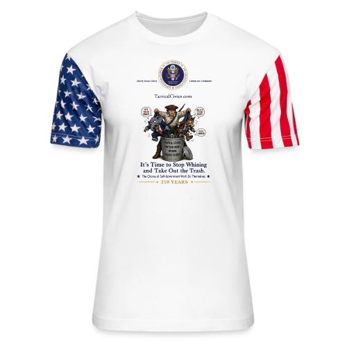 Stop Whining (front print only with Seal) - Unisex Stars & Stripes T-Shirt