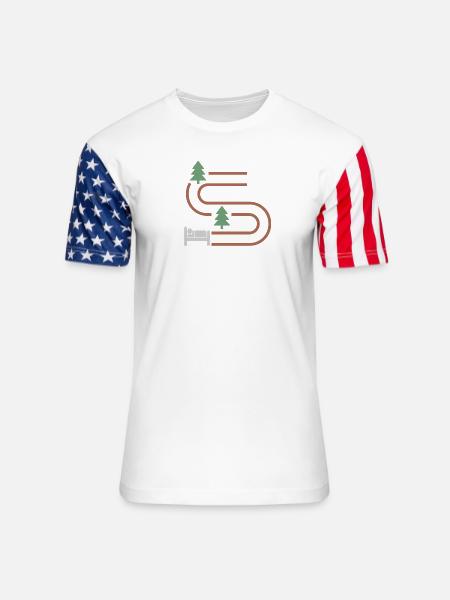 MILES TO GO BEFORE I SLEEP - Unisex Stars & Stripes T-Shirt - white