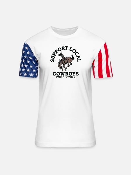 Soutenez les cow-boys locaux - T-shirt Stars & Stripes unisexe - blanc