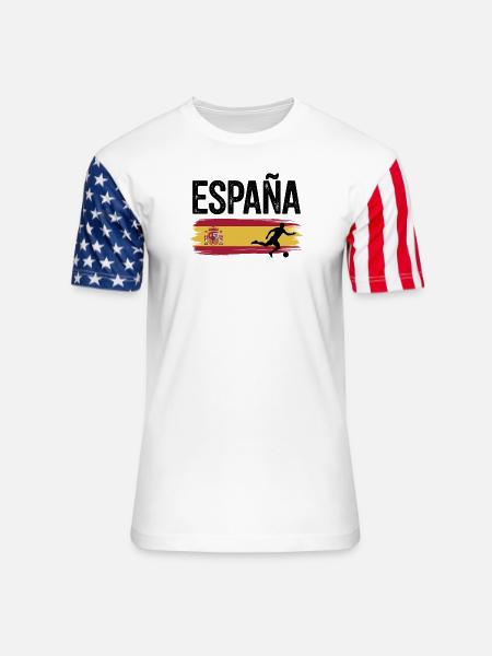Spain Flag Soccer Splash - Unisex Stars & Stripes T-Shirt - white