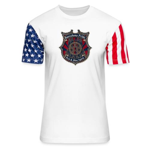 Barcelona Scarlet Pride T Shirt, Soccer City Gift - Unisex Stars & Stripes T-Shirt
