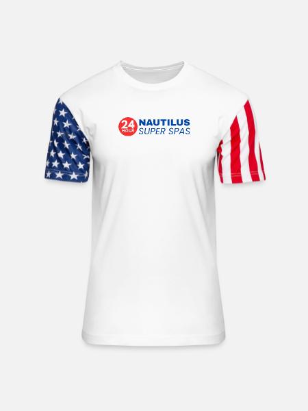 24-Hour Nautilus Super Spas - Vintage 1970s - Unisex Stars & Stripes T-Shirt - white