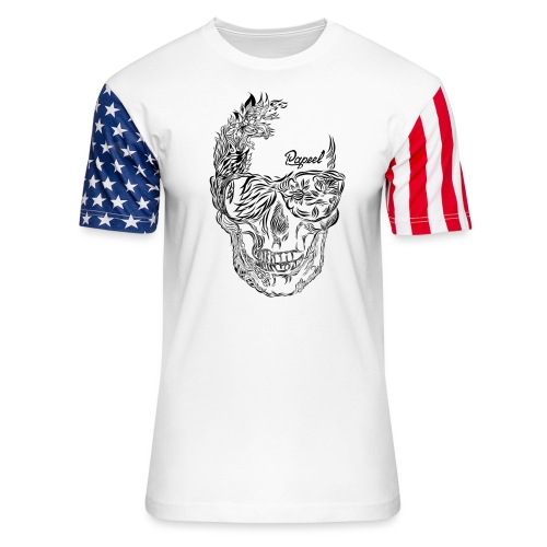 skull lines Papeel Arts - Unisex Stars & Stripes T-Shirt