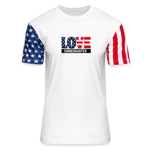 Love Kindergarten Patriotic Graduation - Unisex Stars & Stripes T-Shirt