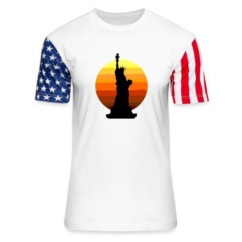 USA: Golden Horizon Liberty - Unisex Stars & Stripes T-Shirt
