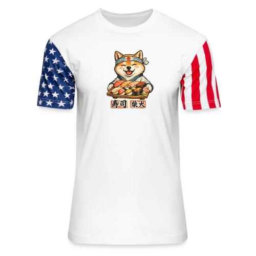 Funny Shiba Inu Sushi Kawaii Dog Tee - Unisex Stars & Stripes T-Shirt