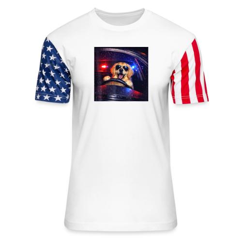 Funny Police Golden Retriever Meme Tee - Unisex Stars & Stripes T-Shirt