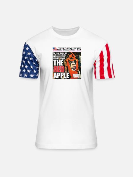 The Red Apple New York Post Zohran Mamdani  - Unisex Stars & Stripes T-Shirt - white