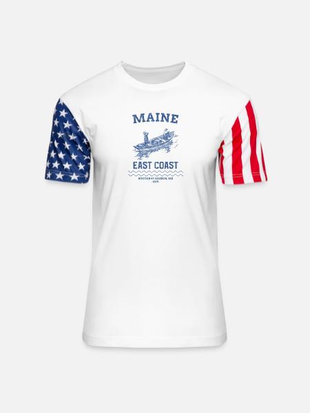east_coast_boothbay - Unisex Stars & Stripes T-Shirt - white