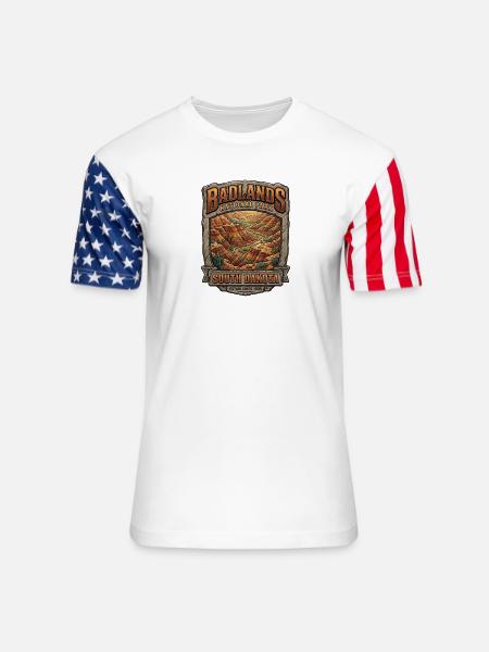 Badlands National Park Tee - Unisex Stars & Stripes T-Shirt - white