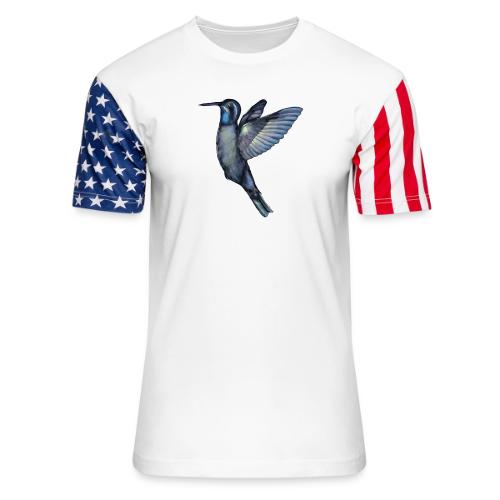 Hummingbird in flight - Unisex Stars & Stripes T-Shirt