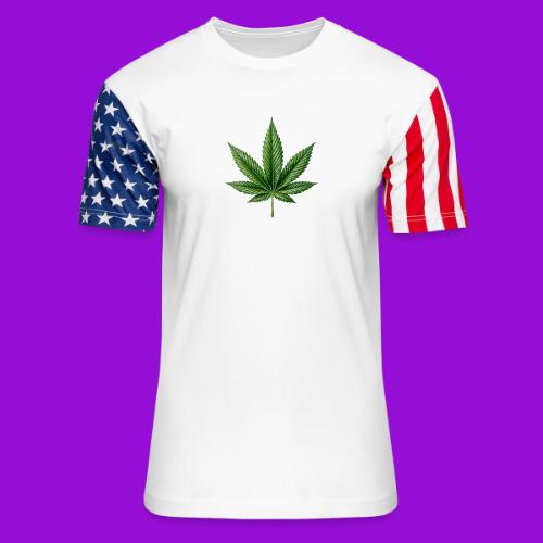 Cannabis Leaf - Unisex Stars & Stripes T-Shirt