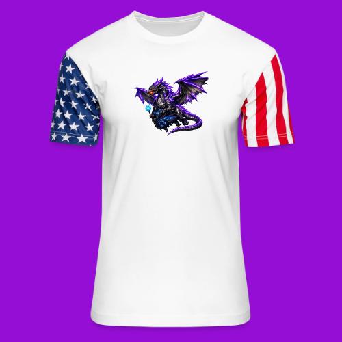 Neon Dragon and Battle Mage - Unisex Stars & Stripes T-Shirt