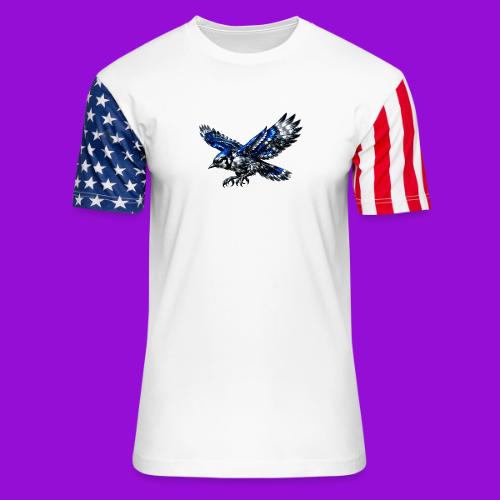 Silver Blue Jay Dive - Unisex Stars & Stripes T-Shirt
