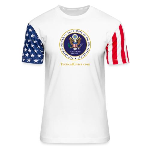 The Peoples Seal w gold url - Unisex Stars & Stripes T-Shirt