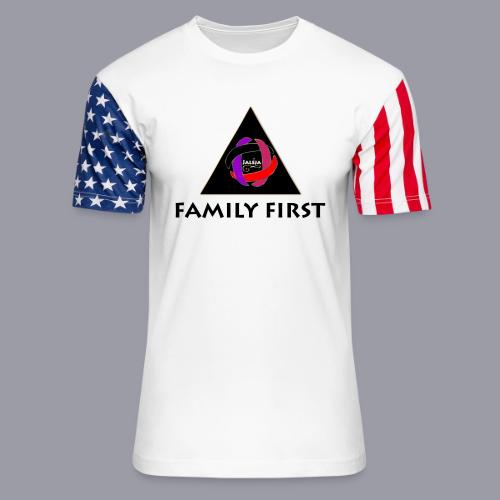 JALEJA FAMILY FIRST (BLACK PRINT) - Unisex Stars & Stripes T-Shirt