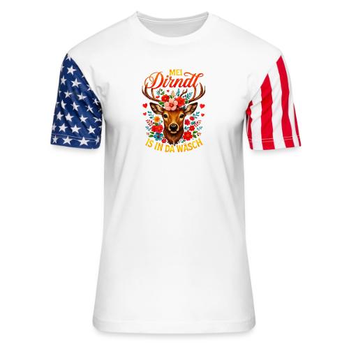 Mei Dirndl is in da Wäsch - Unisex Stars & Stripes T-Shirt