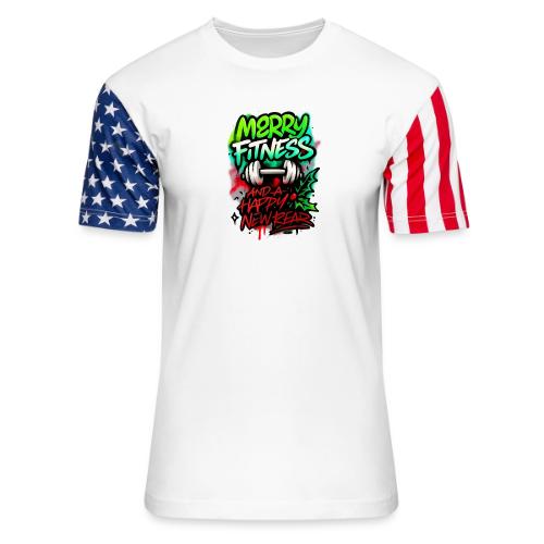 Merry Fitness Christmas Gym Humor - Unisex Stars & Stripes T-Shirt