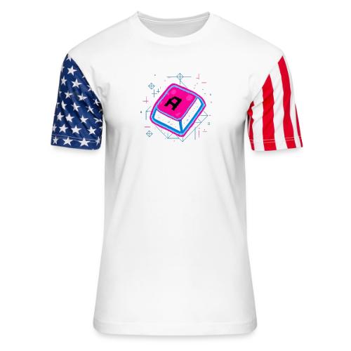 Neon Pixel A Key - Unisex Stars & Stripes T-Shirt