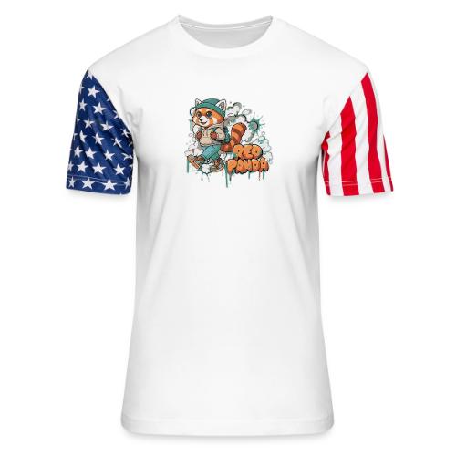Red Panda Street Graffiti Vibes - Unisex Stars & Stripes T-Shirt