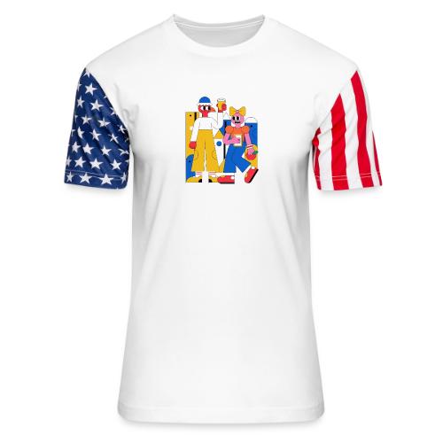 Bold Geometric Duo Pop Art - Unisex Stars & Stripes T-Shirt