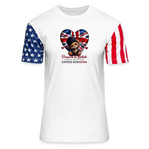 Proud to Be British Teddy Bear UK Patriot Gift - Unisex Stars & Stripes T-Shirt