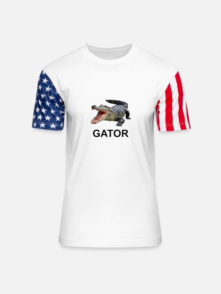 Gator shirt - Unisex Stars & Stripes T-Shirt - white