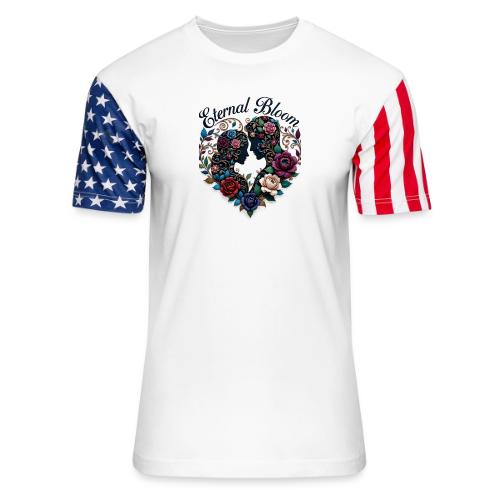 Eternal Bloom Embrace T-Shirt - Unisex Stars & Stripes T-Shirt