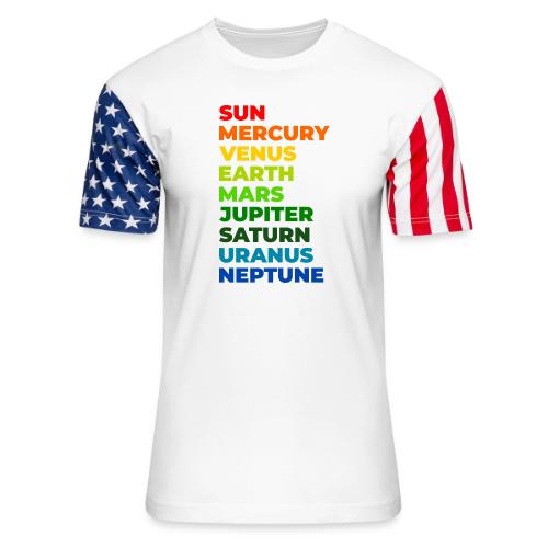Color the solar system - Unisex Stars & Stripes T-Shirt