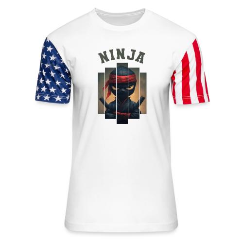 Cartoon Ninja Vibes - Unisex Stars & Stripes T-Shirt